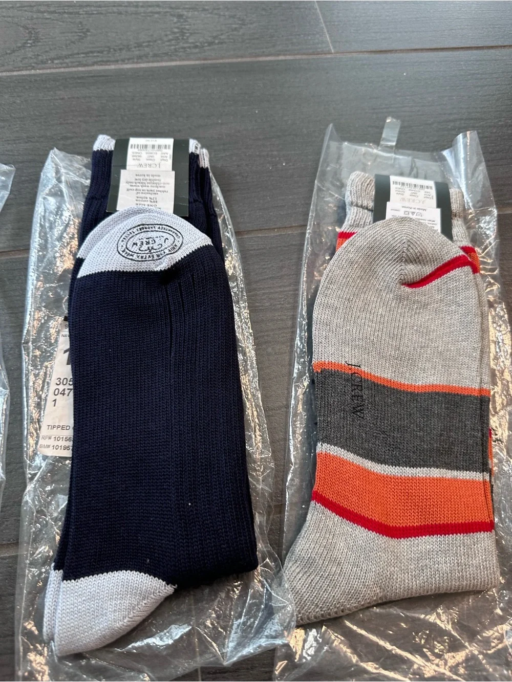 Men's J. Crew Sock Bundle (4) pairs  - Grey, Green & Navy Assorted